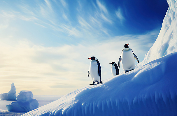 JPG 편집이미지 백그라운드 세마리 사람없음 남극 펭귄 빙하 빙산 편집실사 AI포토 AI콘텐츠 조류 3 극지방 CG 파일형식