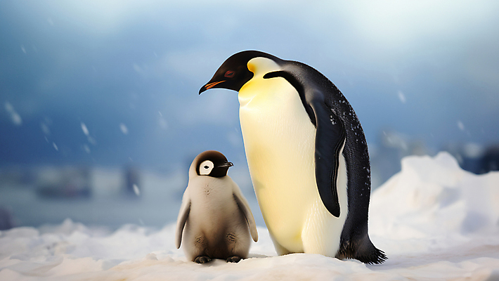 JPG 편집이미지 새끼 백그라운드 두마리 사람없음 눈 남극 펭귄 아기펭귄 편집실사 AI포토 AI콘텐츠 자연요소 동물 2 조류 날씨 극지방 CG 파일형식