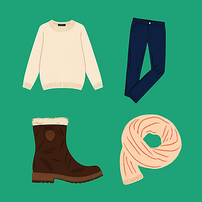 PSD 패션 겨울 일러스트 바지 털 부츠 따뜻함 사람없음 컬러풀 목도리 스웨터 오브젝트 니트 겨울옷 녹색배경 국내일러스트 잡화 옷 계절 컬러 백그라운드 신발 상의 하의 초록색 파일형식