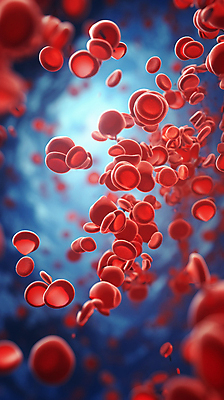 JPG 편집이미지 백그라운드 의학 사람없음 빨간색 흐름 혈액 혈관 적혈구 편집실사 AI컴퓨터그래픽 AI콘텐츠 컬러 컨셉 장기_의학 CG 혈구 파일형식