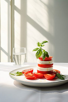 JPG 편집이미지 음식 토마토 요리 사람없음 신선 디지털합성 바질 모짜렐라치즈 카프레제 편집실사 AI포토 AI콘텐츠 채소 치즈 샐러드 CG 파일형식