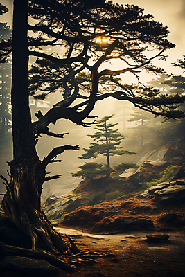 JPG 나무 편집이미지 자연 사람없음 고요 숲 디지털합성 편집실사 AI포토 AI콘텐츠 식물 CG 생태계 파일형식