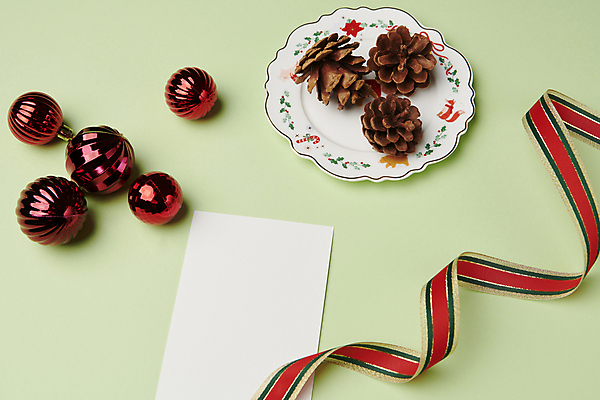 포토 JPG 스튜디오촬영 접시 리본 백그라운드 크리스마스장식 크리스마스 겨울 사람없음 연두색 하이앵글 편지지 오브젝트 솔방울 오너먼트 국내포토 카드프레임 식기 계절 기념일 뷰포인트 프레임 실내 초록색 편지 파일형식