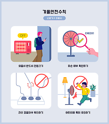 전신 손 여자 남자 화분 어린이 겨울 일러스트 돋보기 조명 들기 안전 소녀 상반신 성인 두명 신체부위 스마트폰 달리기 걷기 손상 전선 금지 전원 콘센트 위험 난방기 외출 안전수칙 국내일러스트 AI파일 계절 컨셉 모션 사람 핸드폰 스마트기기 전기에너지 난방용품 파일형식 벡터