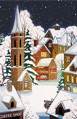 PSD 나무 일러스트 자동차 밤하늘 사람없음 건물 마을 카페 야간 눈내림 카페거리 겨울풍경 눈덮임 국내일러스트 자연요소 식물 건축물 육상교통 컨셉 겨울 하늘 거리 눈_날씨 풍경 상점 파일형식