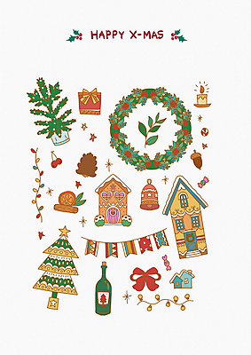 PSD 리본 화분 잎 크리스마스 일러스트 초 주택 사탕 사람없음 선물상자 크리스마스트리 와인 와인병 도토리 손그림 솔방울 가랜드 과자집 시나몬스틱 알전구 엘리먼트 징글벨 집모양 크리스마스리스 아기자기 국내일러스트 모양 식물 기념일 컨셉 전구 병_용기 디저트 주류 선물 건물 상자 화환 견과류 종 파티용품 시나몬 파일형식