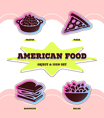 아이콘 디자인 스티커 피자 서양음식 샌드위치 사람없음 샐러드 그라탱 조각피자 페퍼로니피자 피자조각 2D아이콘 AI파일 음식 조각 패스트푸드 파일형식 벡터