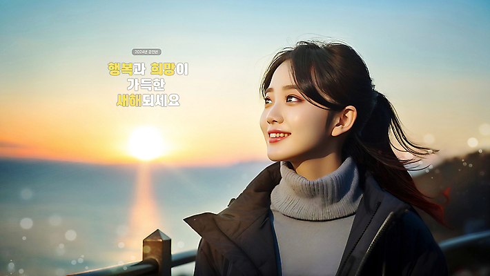 PSD 편집이미지 여자 밝음 한명 미소 웃음 상반신 청년 성인 햇빛 태양 일출 희망 올려보기 새해인사 긍정 긍정적 의료성형뷰티 청년여자한명만 성인여자한명만 2024년 갑진년 이미지편집 자연요소 1 감정 컨셉 모션 새해 표정 사람 노을 인사 연도 여자한명만 성인여자만 청년여자만 파일형식