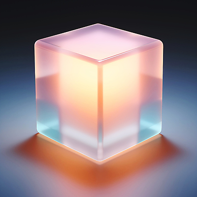 JPG 편집이미지 조명 사람없음 빛 큐브 입체 디지털합성 오브젝트 정사각형 반투명 실리콘 입체도형 편집소스 이미지편집 편집실사 AI컴퓨터그래픽 AI콘텐츠 도형 CG 파일형식