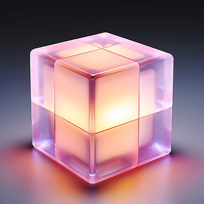 JPG 편집이미지 조명 사람없음 빛 큐브 입체 디지털합성 오브젝트 정사각형 반투명 실리콘 입체도형 편집소스 이미지편집 편집실사 AI컴퓨터그래픽 AI콘텐츠 도형 CG 파일형식