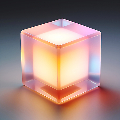 JPG 편집이미지 조명 사람없음 빛 큐브 입체 디지털합성 오브젝트 정사각형 반투명 실리콘 입체도형 편집소스 이미지편집 편집실사 AI컴퓨터그래픽 AI콘텐츠 도형 CG 파일형식