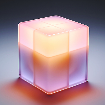 JPG 편집이미지 조명 사람없음 빛 큐브 입체 디지털합성 오브젝트 정사각형 반투명 실리콘 입체도형 편집소스 이미지편집 편집실사 AI컴퓨터그래픽 AI콘텐츠 도형 CG 파일형식