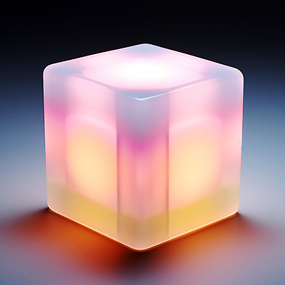 JPG 편집이미지 조명 사람없음 빛 큐브 입체 디지털합성 오브젝트 정사각형 반투명 실리콘 입체도형 편집소스 이미지편집 편집실사 AI컴퓨터그래픽 AI콘텐츠 도형 CG 파일형식