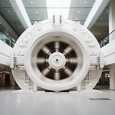 JPG 편집이미지 디자인 조명 사람없음 문 공간 흰색 디지털합성 보안 심플 금고 메카닉 편집소스 편집실사 AI컴퓨터그래픽 AI콘텐츠 컬러 안전 CG 파일형식