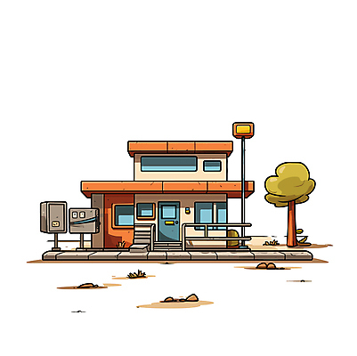 나무 가로등 일러스트 부동산 주택 사람없음 건물 만화 디지털합성 카툰스타일 국내일러스트 AI파일 식물 건축물 공공시설 재산 파일형식 벡터