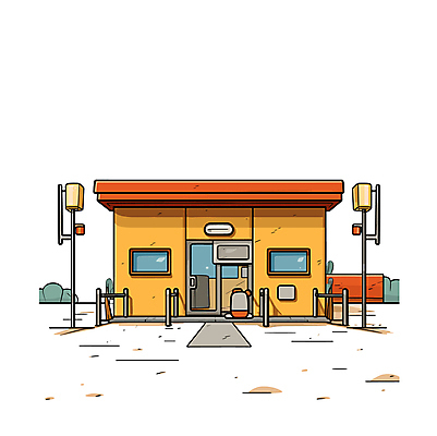 가로등 일러스트 부동산 주택 사람없음 건물 만화 디지털합성 카툰스타일 국내일러스트 AI파일 건축물 공공시설 재산 파일형식 벡터