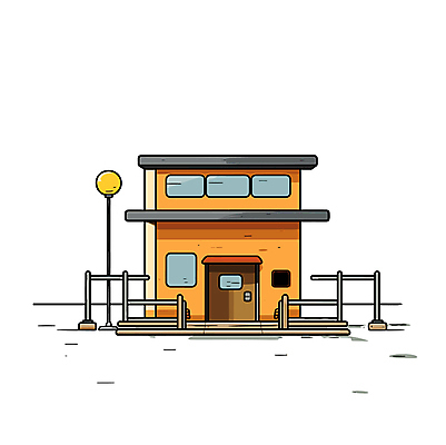 가로등 일러스트 부동산 주택 사람없음 건물 만화 디지털합성 카툰스타일 국내일러스트 AI파일 건축물 공공시설 재산 파일형식 벡터