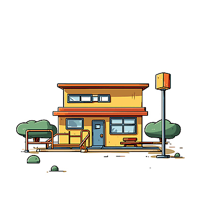 나무 가로등 일러스트 부동산 주택 사람없음 건물 만화 디지털합성 카툰스타일 국내일러스트 AI파일 식물 건축물 공공시설 재산 파일형식 벡터