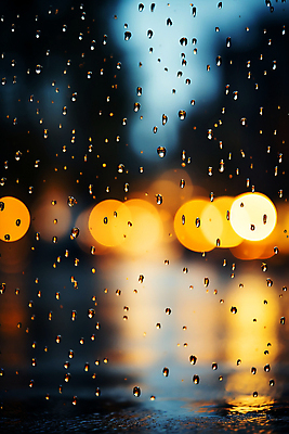 JPG 편집이미지 백그라운드 창문 사람없음 도시 빗방울 보케 빛망울 블러효과 편집실사 AI포토 AI콘텐츠 빛 비_날씨 CG 블러 파일형식 효과