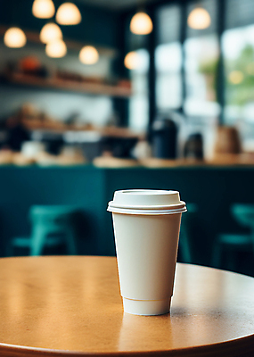 JPG 편집이미지 탁자 사람없음 카페 일회용 테이크아웃 아메리카노 블러효과 테이크아웃컵 편집실사 AI포토 AI콘텐츠 커피 가구 컵 상점 CG 블러 파일형식 효과