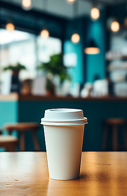 JPG 편집이미지 탁자 사람없음 카페 일회용 테이크아웃 아메리카노 블러효과 테이크아웃컵 편집실사 AI포토 AI콘텐츠 커피 가구 컵 상점 CG 블러 파일형식 효과