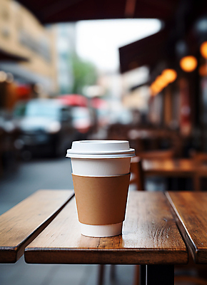 JPG 편집이미지 탁자 사람없음 카페 일회용 테이크아웃 아메리카노 블러효과 테이크아웃컵 편집실사 AI포토 AI콘텐츠 커피 가구 컵 상점 CG 블러 파일형식 효과