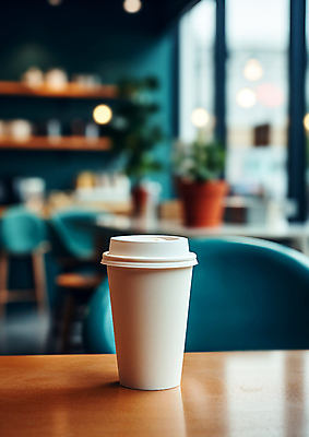 JPG 편집이미지 의자 탁자 사람없음 카페 일회용 테이크아웃 아메리카노 블러효과 테이크아웃컵 편집실사 AI포토 AI콘텐츠 커피 가구 컵 상점 CG 블러 파일형식 효과