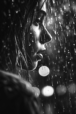 JPG 편집이미지 여자 얼굴 흑백 한명 상반신 성인 여름 검은색 비 보케 장마 빗물 블러효과 성인여자한명만 편집실사 AI인물포토 AI콘텐츠 자연요소 1 계절 컬러 날씨 촬영기법 사람 신체부위 비_날씨 CG 블러 여자한명만 성인여자만 파일형식 효과 AI포토