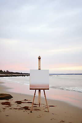 JPG 편집이미지 하늘 미술 해변 사람없음 야외 모래사장 미술도구 이젤 캔버스 카피스페이스 편집실사 AI포토 AI콘텐츠 바다 문화예술 공백 CG 오브젝트 파일형식