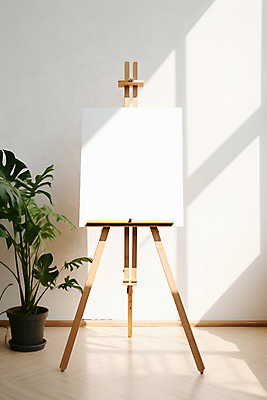 JPG 편집이미지 화분 실내 미술 사람없음 미술도구 이젤 캔버스 카피스페이스 편집실사 AI포토 AI콘텐츠 문화예술 내부 공백 CG 오브젝트 파일형식