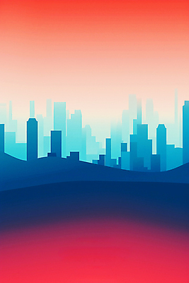 JPG 백그라운드 일러스트 풍경 빌딩 사람없음 건물 컬러풀 도시 심플 그라데이션 스카이라인 미니멀 국내일러스트 AI일러스트 AI콘텐츠 건축물 컬러 파일형식