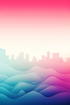 JPG 물결 백그라운드 곡선 일러스트 풍경 빌딩 사람없음 건물 컬러풀 도시 웨이브 심플 그라데이션 스카이라인 미니멀 국내일러스트 AI일러스트 AI콘텐츠 건축물 선 컬러 파일형식