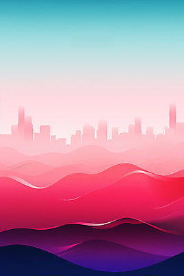 JPG 물결 백그라운드 곡선 일러스트 풍경 빌딩 사람없음 건물 컬러풀 도시 웨이브 심플 그라데이션 스카이라인 미니멀 국내일러스트 AI일러스트 AI콘텐츠 건축물 선 컬러 파일형식