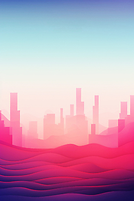 JPG 물결 백그라운드 곡선 일러스트 풍경 빌딩 사람없음 건물 컬러풀 도시 웨이브 심플 그라데이션 스카이라인 미니멀 국내일러스트 AI일러스트 AI콘텐츠 건축물 선 컬러 파일형식