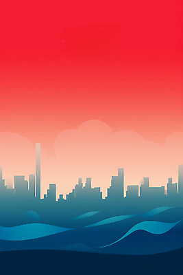 JPG 물결 백그라운드 곡선 일러스트 풍경 빌딩 사람없음 건물 컬러풀 도시 웨이브 심플 그라데이션 스카이라인 미니멀 국내일러스트 AI일러스트 AI콘텐츠 건축물 선 컬러 파일형식