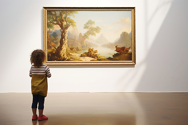 JPG 전신 편집이미지 여자 어린이 액자 문화예술 한명 서기 소녀 취미 전시 전시회 디지털합성 그림 작품 예술품 관람 문화생활 소녀한명만 편집실사 AI인물포토 AI콘텐츠 1 라이프스타일 모션 미술 사람 CG 여자한명만 소녀만 파일형식 AI포토