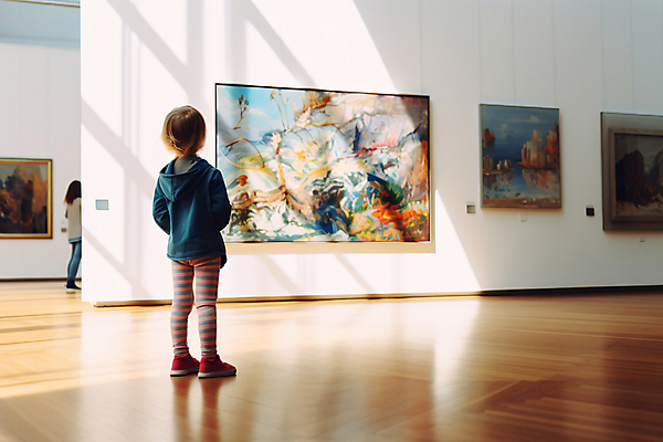 JPG 전신 편집이미지 여자 어린이 액자 문화예술 한명 서기 소녀 취미 전시 전시회 디지털합성 그림 작품 예술품 관람 문화생활 소녀한명만 편집실사 AI인물포토 AI콘텐츠 1 라이프스타일 모션 미술 사람 CG 여자한명만 소녀만 파일형식 AI포토