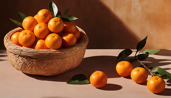 JPG 편집이미지 잎 겨울 오렌지 귤 사람없음 쌓기 바구니 주황색 담기 편집실사 AI포토 AI콘텐츠 식물 계절 컬러 과일 모션 CG 파일형식