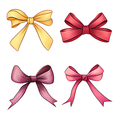 PSD 리본 일러스트 사람없음 장식 세트 오브젝트 매듭 꾸미기 국내일러스트 파일형식