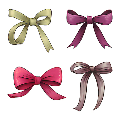 PSD 리본 일러스트 사람없음 장식 세트 오브젝트 매듭 꾸미기 국내일러스트 파일형식