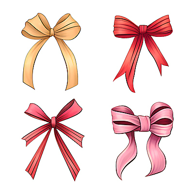 PSD 리본 일러스트 사람없음 장식 세트 오브젝트 매듭 꾸미기 국내일러스트 파일형식