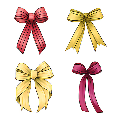 PSD 리본 일러스트 사람없음 장식 세트 오브젝트 매듭 꾸미기 국내일러스트 파일형식