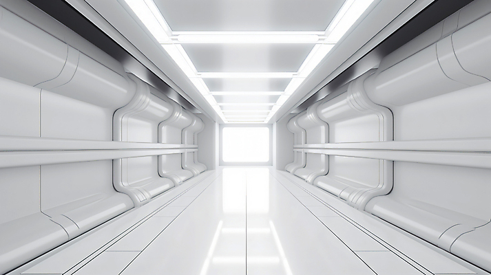 JPG 편집이미지 백그라운드 미래 사람없음 공간 흰색 복도 파이프 심플 미니멀 비어있는 이미지편집 편집실사 AI포토 AI콘텐츠 컬러 컨셉 CG 파일형식