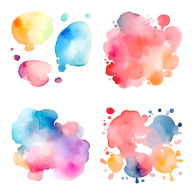 PSD 일러스트 자국 수채화 사람없음 세트 컬러풀 물감 얼룩 분위기 오브젝트 번짐 국내일러스트 컬러 컨셉 미술도구 파일형식 효과