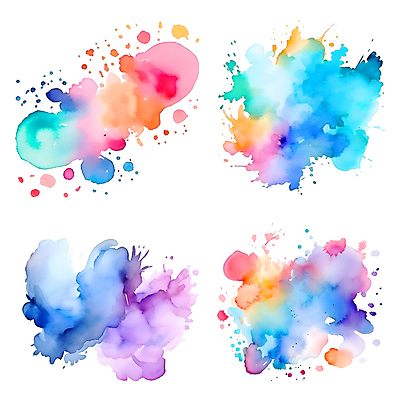 PSD 일러스트 자국 수채화 사람없음 세트 컬러풀 물감 얼룩 분위기 오브젝트 번짐 국내일러스트 컬러 컨셉 미술도구 파일형식 효과
