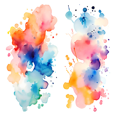 PSD 일러스트 자국 수채화 사람없음 세트 컬러풀 물감 얼룩 분위기 오브젝트 번짐 국내일러스트 컬러 컨셉 미술도구 파일형식 효과