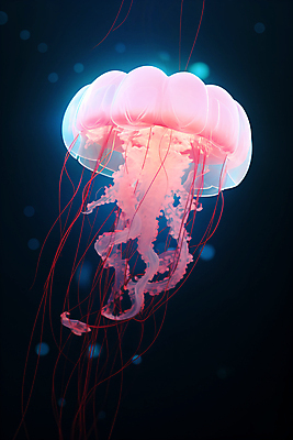 JPG 편집이미지 사람없음 바닷속 투명 분위기 자포동물 신비 해파리 수중동굴 몽환 편집실사 AI컴퓨터그래픽 AI콘텐츠 컨셉 수중 수중동물 동굴 CG 파일형식