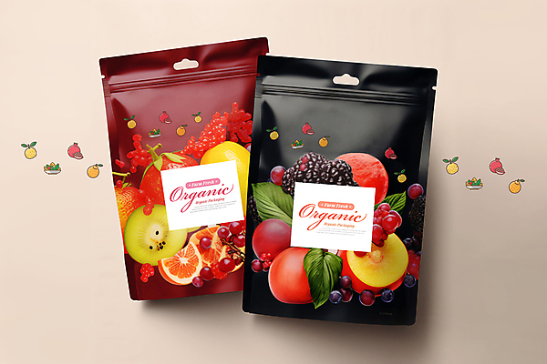 PSD 편집이미지 과일 사람없음 신선 유기농 패키지 파우치 이미지편집 웰빙 가방 파일형식
