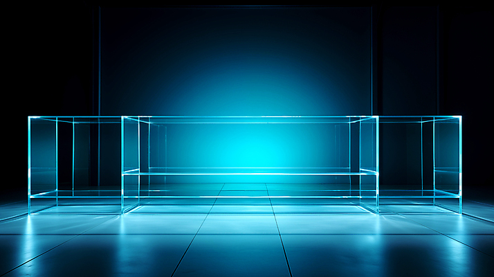 JPG 편집이미지 유리 조명 사람없음 파란색 빛 공간 디지털합성 LED 편집소스 이미지편집 편집실사 AI컴퓨터그래픽 AI콘텐츠 컬러 전구 재질 CG 파일형식