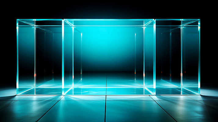 JPG 편집이미지 유리 조명 사람없음 파란색 빛 공간 디지털합성 LED 편집소스 이미지편집 편집실사 AI컴퓨터그래픽 AI콘텐츠 컬러 전구 재질 CG 파일형식